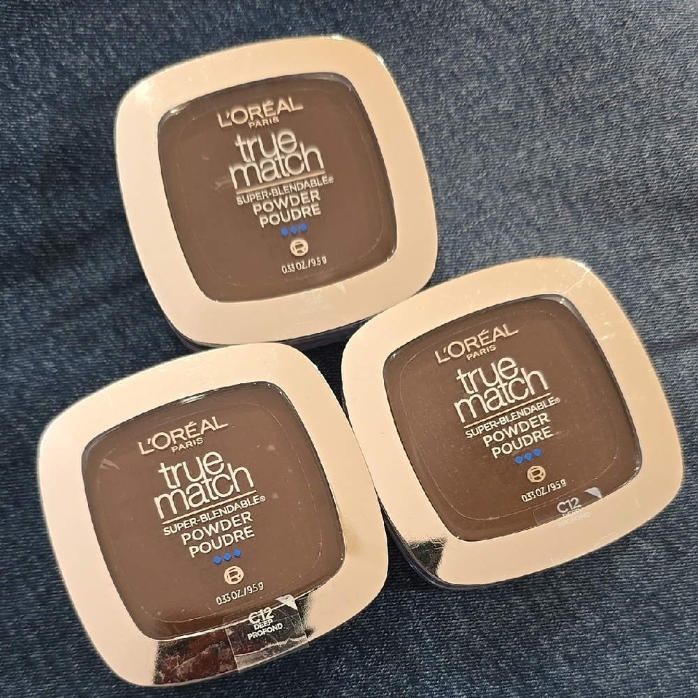 L'Oreal Paris True Match Powder C12 Deep Profond Bundle Of 3